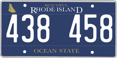 RI license plate 438458