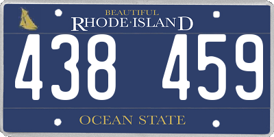 RI license plate 438459