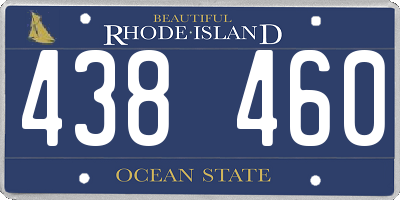 RI license plate 438460