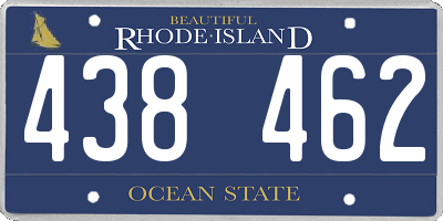RI license plate 438462