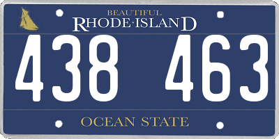 RI license plate 438463