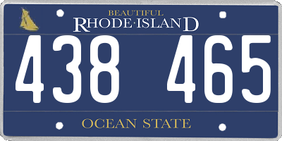 RI license plate 438465