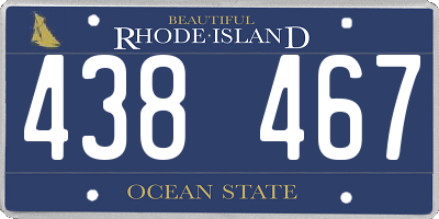 RI license plate 438467