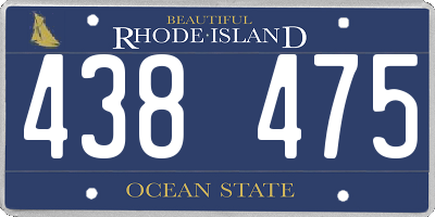 RI license plate 438475