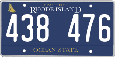 RI license plate 438476
