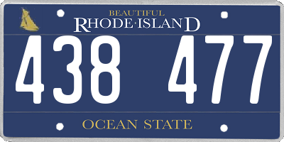 RI license plate 438477