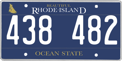 RI license plate 438482