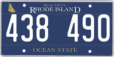 RI license plate 438490