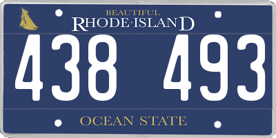 RI license plate 438493