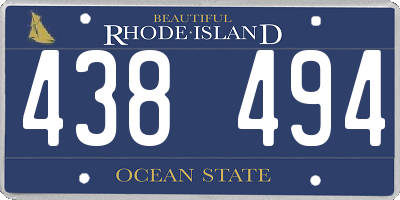 RI license plate 438494
