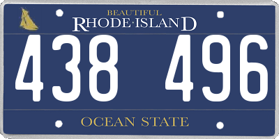 RI license plate 438496