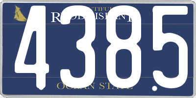 RI license plate 4385