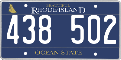 RI license plate 438502
