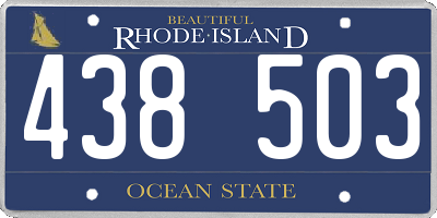 RI license plate 438503