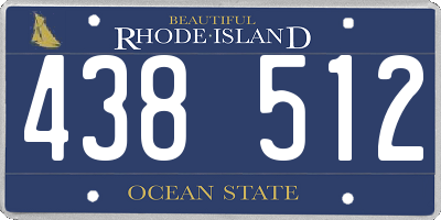 RI license plate 438512