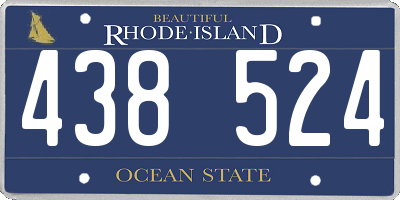 RI license plate 438524