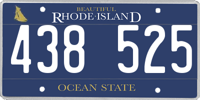 RI license plate 438525
