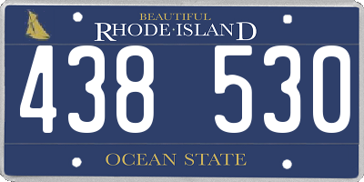 RI license plate 438530