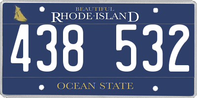 RI license plate 438532