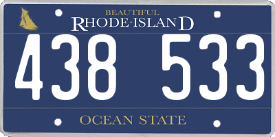 RI license plate 438533