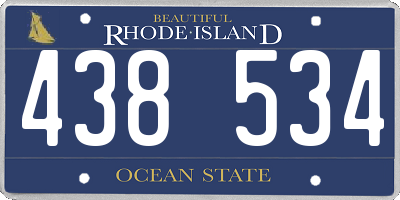 RI license plate 438534