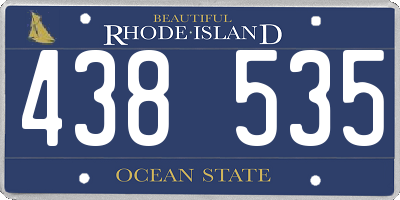 RI license plate 438535
