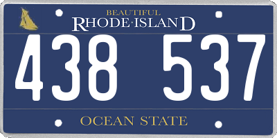 RI license plate 438537