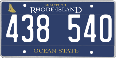 RI license plate 438540