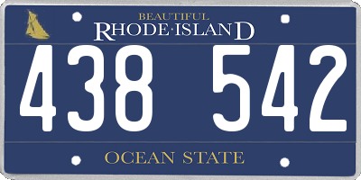 RI license plate 438542