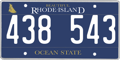 RI license plate 438543