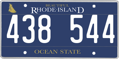 RI license plate 438544