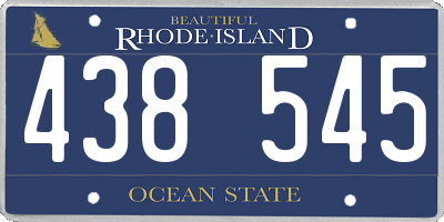 RI license plate 438545