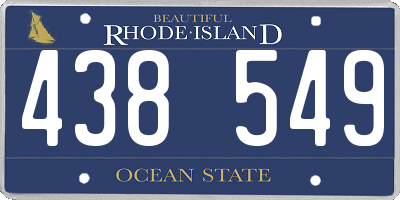 RI license plate 438549