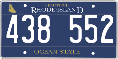 RI license plate 438552