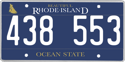 RI license plate 438553