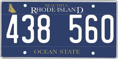 RI license plate 438560