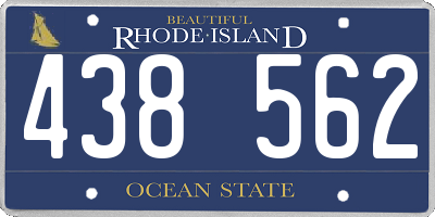 RI license plate 438562