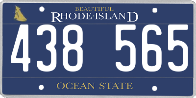 RI license plate 438565