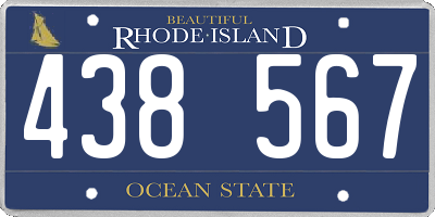 RI license plate 438567