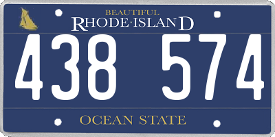 RI license plate 438574