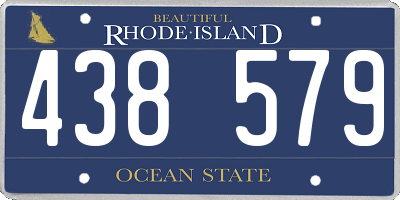 RI license plate 438579