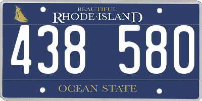 RI license plate 438580