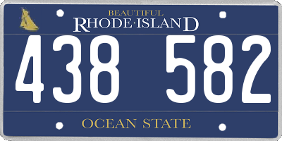 RI license plate 438582