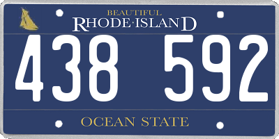 RI license plate 438592