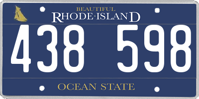 RI license plate 438598
