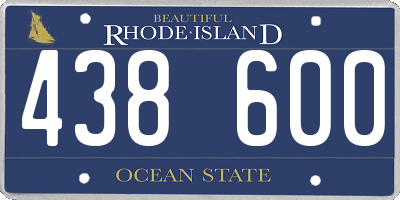 RI license plate 438600