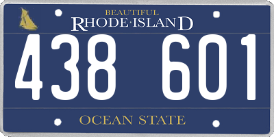 RI license plate 438601