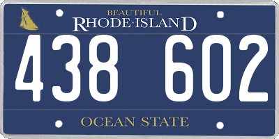 RI license plate 438602
