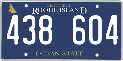 RI license plate 438604