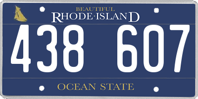 RI license plate 438607